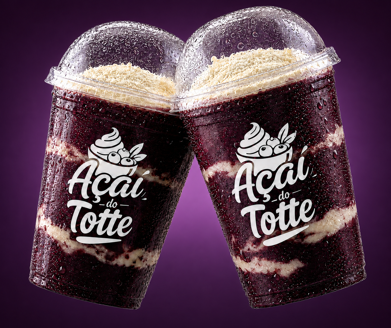 Copo Açaí do Totte com leite em pó e leite condensado